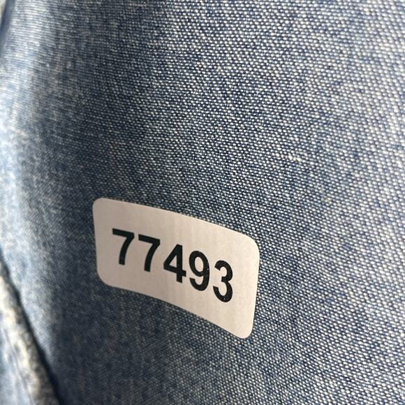 APRIL CORNELL Vest XL Denim Button Up Sleeveless Embroidered Cotton Blue - Picture 12 of 12